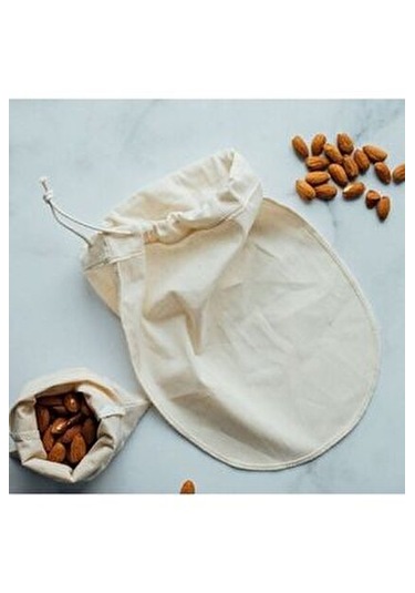 Organik Bitkisel Süt Torbası, Yoğurt Süzme Kesesi, Yıkanabilir %100 Pamuk Süt Bezi Bej