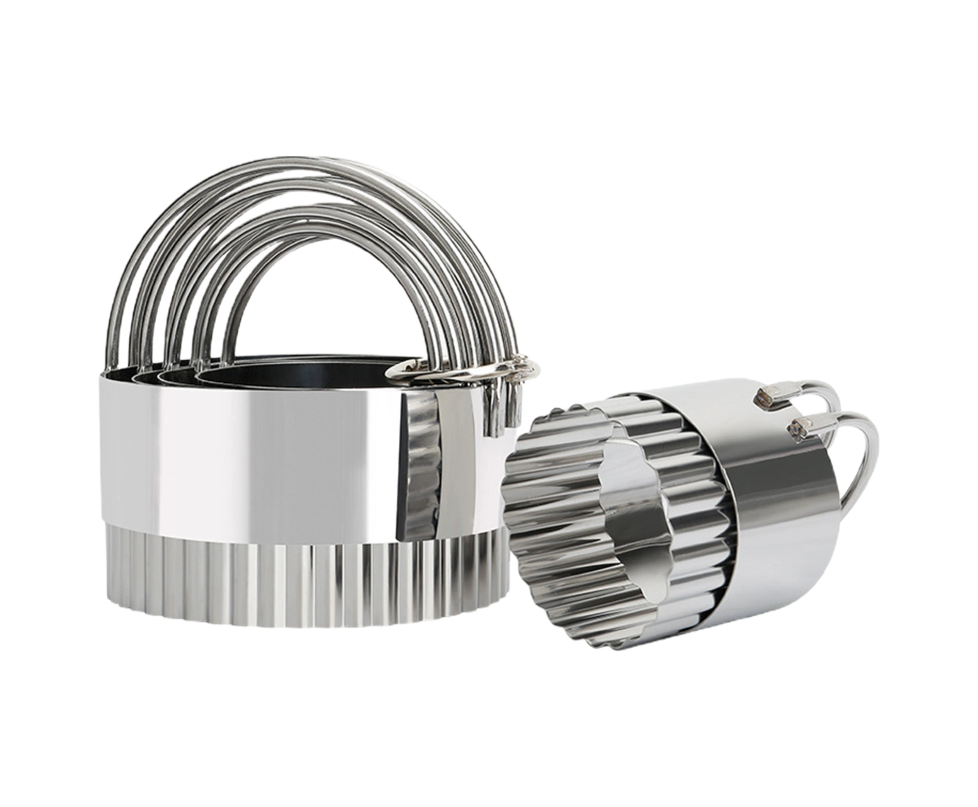 Yaleker 5'li Paslanmaz Çelik Bisküvi Kalıbı Seti - Rust Ötesi, Ergonomik Kolu, Kolay Temizlenir, Kaliteli Kullanim İçin Gümüş