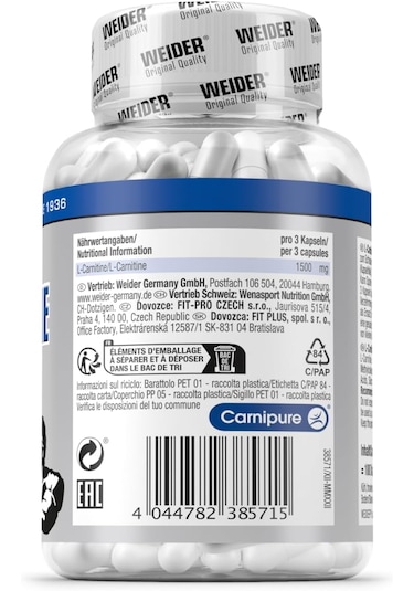 Weider L- Carnitine 1500 Mg 100 Caps Aromasız