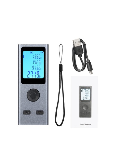 Lepmerk Mini 30m Dijital Akıllı Lazer Uzaklık Ölçer Koyu Gri