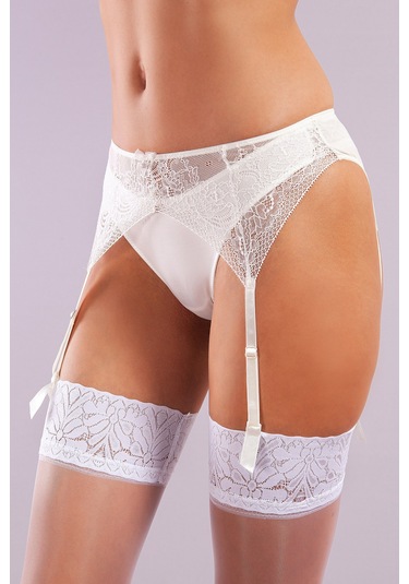 Golshan Gala Lace Garter Belt, Kadın Dantelli Ekru Jartiyer Çok Renkli