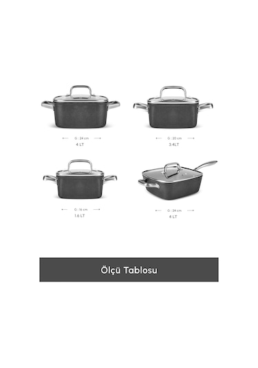 Karaca  Biodiamond Master Quattro İndüksiyon Tabanlı 8 Parça Tencere Seti