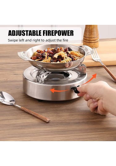 Açık Mini Soba Paslanmaz Çelik Fırın Ayarlanabilir Ateş Gücü Rüzgar Kampı Kamp Barbekü İçin Hot Hot Dış Mekan Pişirme Silyvery Gümüş