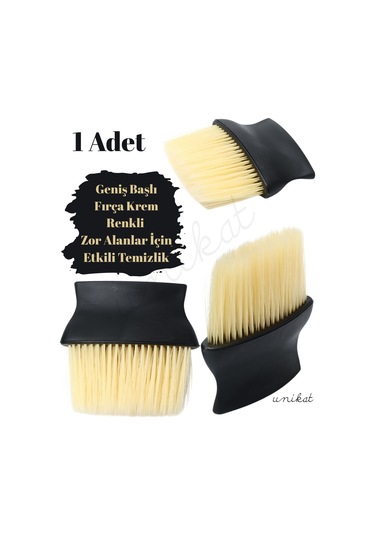 Geniş Başlı Fırça Krem Renkli Zor Alanlar İçin Etkili Temizlik Toz Alma 1 Adet