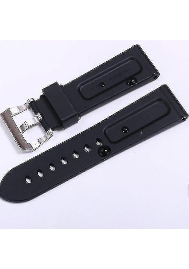 Siyah Saat Kayışı Silikon Kauçuk Saat Kayışı Panerai Kayış Aletleri Çelik Tokalı Yedek