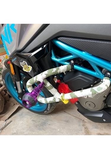 Chuangyinshop Universal 1 Adet Golden M10 Alüminyum Alaşım Off-road Motosikletler İçin Çerçeve Kaydırıcı Egzoz Koruyucu Motor Koruma Çubuğu