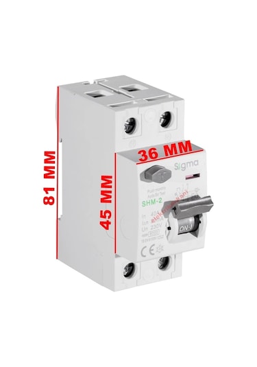 Sigma 2x40a 30ma 6ka Ac Tip Monofaze Kaçak Akım Koruma Rolesi