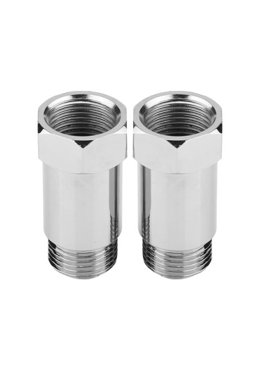 Shineyee 45mm Demir Oksijen Sensörü Uzatıcı Adaptörü M18 1.5 2 Adet , Motor Kontrol Lambası Söndürücü, Evrensel Uyum, Kolay Kurulum - Gümüş