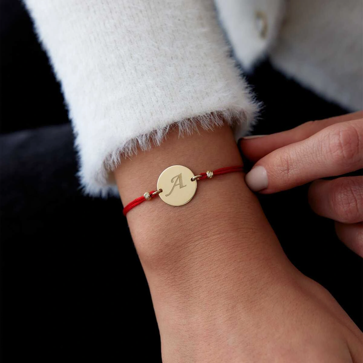 Dorica Ve Plaka İpli Bileklik Sarı