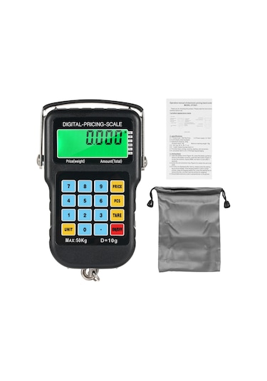 110lb/50kg Balık Terazisi Arkadan Aydınlatmalı Lcd Taşınabilir Elektronik Kanca Ölçek Avcılık İçin Ölçüm Bandı Cetveli İle Balıkçılık