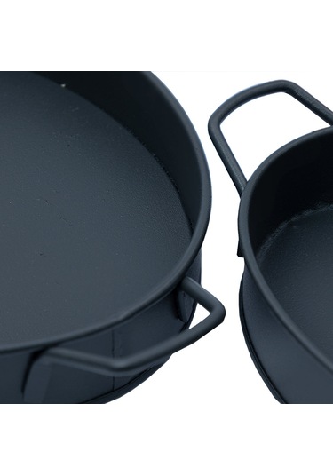 Oval Tepsi Orta Boy Siyah -