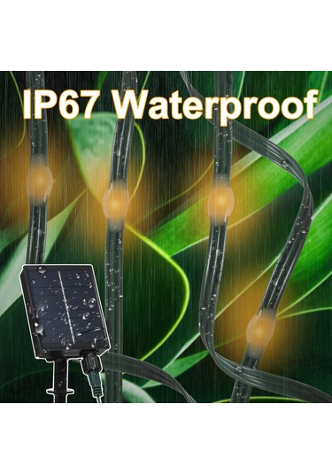 Yifomall 200 Led Güneş Enerjili Işık Süsü, Ip67 Su Geçirmez, 1200mah Batarya, Uzaktan Kumandalı, 8 Işık Modu, 20 Metre, Isı Beyazı