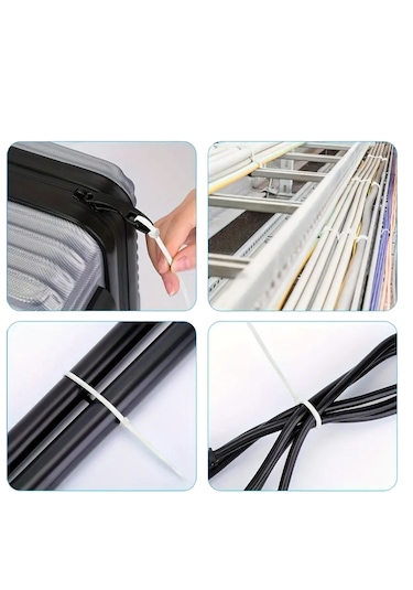 Plastik Kablo Bağı Cırt Kelepçe 3.6x250mm Şeffaf 25 Adet-al4484