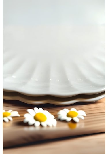 Kütahya Porselen Bone Luz Form Pasta Takımı 6 Parça 21cm Beyaz Bnlzf21dus600 Beyaz