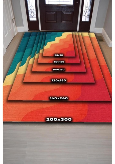 Homshtag Güneş Ve Deniz, Yaz Temalı İnce Mutfak Halısı Çok Renkli