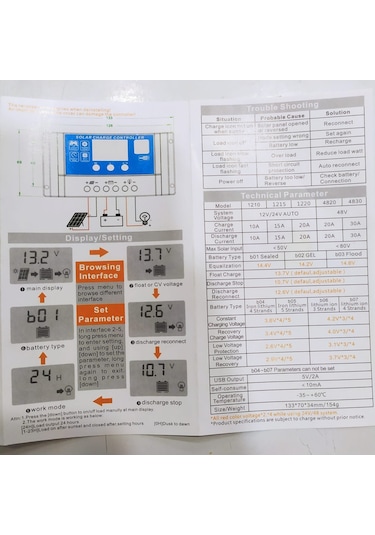 Mexxsun 10 Amper 12 / 24 V Volt Şarj Kontrol Cihazı Regülatörü