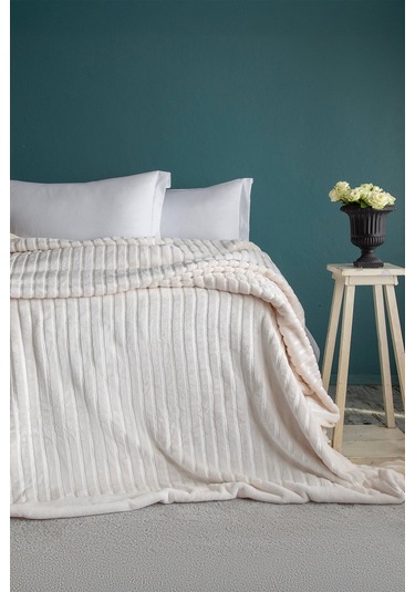 Apricitas Home Gentle Ecru Tek Kişilik Battaniye 160x220 Cm Ekru