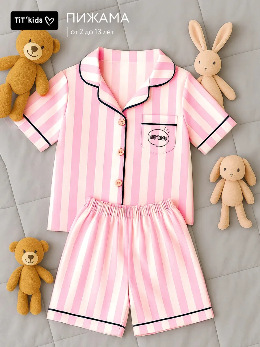 Tıt'kids Çocuk Pijama Takımı Pamuklu Şort Ve Üst 163233546 Beyaz