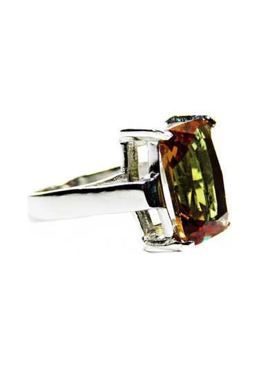 Gümüş Kare Zultanit Taşlı Kadın Yüzük