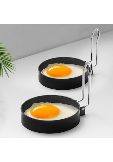 Ganzhoushop Yuvarlak Yumurta Yapışmaz Sprey Sones Omlet Modeli Kalıbı Halkası Demir Döküm Pratik Mutfak Aleti Oi Diğer