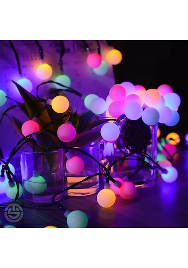 Technosmart Solar 50 Ledli 8 Modlu Canlı Renkli Toplar Bahçe Aydı