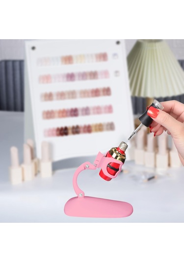 Dolıty Oje Standı Ekran Organizatör Eğik Manikür Şişesi Pembe