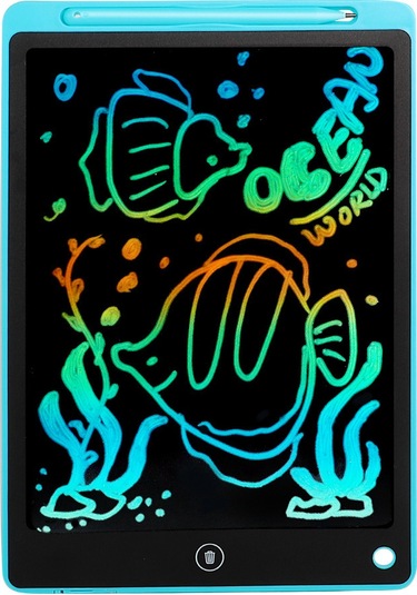 Aubyhe Çocuklar İçin Mavi Lcd Çizim Tahtası - 17.1x13cm Ekran, Kalem/fare İle Çizim, Abs Malzeme, 3v Pilli Çok Renkli