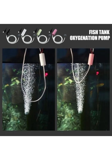 Vkemall Usb Şarjlı Sessiz Akvaryum Oksijen Pompası - Balık Tankı Zirveleyici, Yeşil, Usb Girişli, Küçük Boy, Dış Mekan Uygun