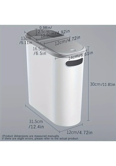 Fastbuy 10l Banyo Çöp Kovası, Modern Beyaz Boşluklu Kova, Kullanışlı Ev Tipi Beyaz