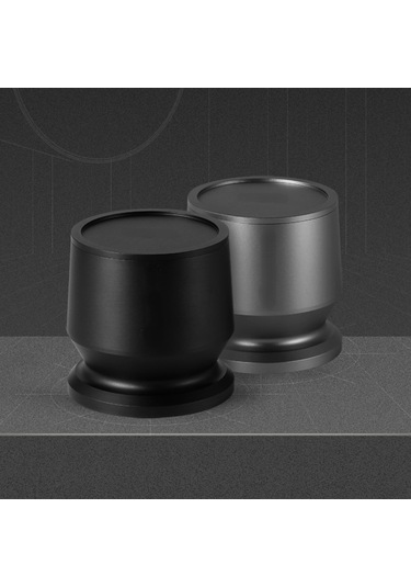 Wezone 58mm Çelik Kahve Toz Toplayıcı - Kapağı Ve Basma Aleti İle 3'lü Set, Espresso Torbası İçin Düzenleyici, Lehimli Ve Sağlam Siyah