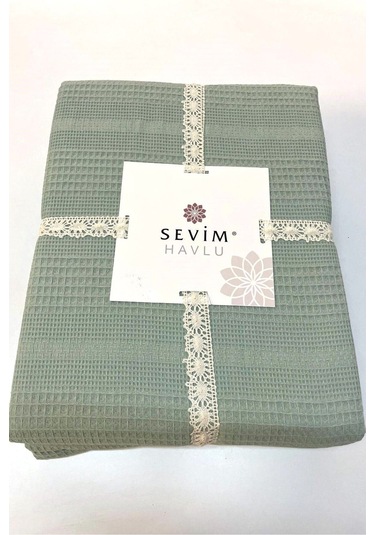 Tek Kişilik Waffle Pike 160x230cm, %100 Pamuk, Petek Tasarım, Yeşil Yeşil