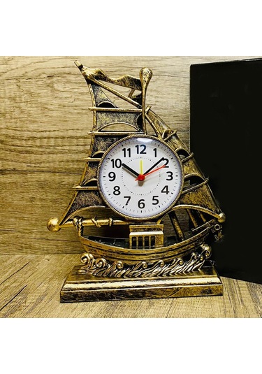 Suntek Masa Saati Dekorasyon Pille Çalışan Çalar Saat Bronz
