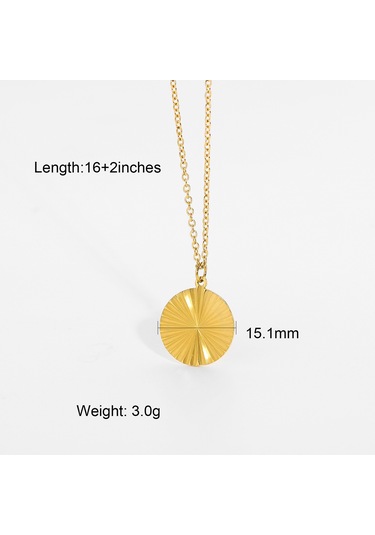 Şık Titanyum Çelik Güneş Işığı Disk Kolye 18 Ayar Altın Kaplama Paslanmaz Çelik Madeni Para Kolye Erkek Ve Kadın Takıları Diğer
