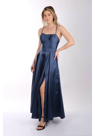 Abiye Elbise Dori 00kb7078 Koyu İndigo