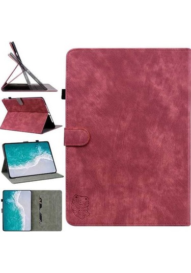 Novahub Xiaomi Redmi Pad Se 11'' Lüks Deri Kılıf - Kırmızı, Koruma Ve Şıklıkta Birleşim