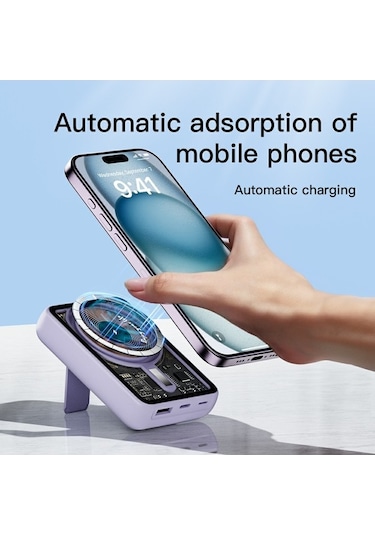 Dancemonkey W Taşınabilir Süper Stand Şarj Q16 Mıknatıslı Kablosuz Hızlı Şarj Cihazı Beyaz 10000mah 22.5w Beyaz