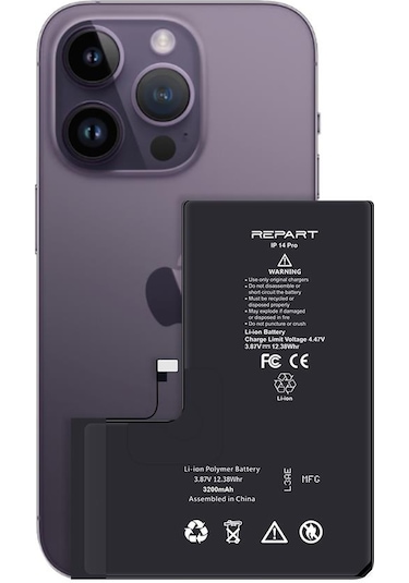 Apple Uyumlu iPhone 14 Pro  Güçlendirilmiş Yüksek Kapasite Batarya - 3200 Mah