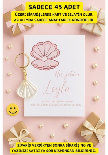 15 Adet İstiridye Anahtarlık - Yenidoğan - Diş Buğdayı - Hoşgeldin Bebek - 6 Ay Kına Hediyesi Çok Renkli