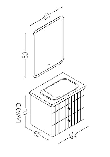 Petit 65 Cm Banyo Dolabı Cmr Led Aynalı Krem - Boy Dolap Hariç Krem