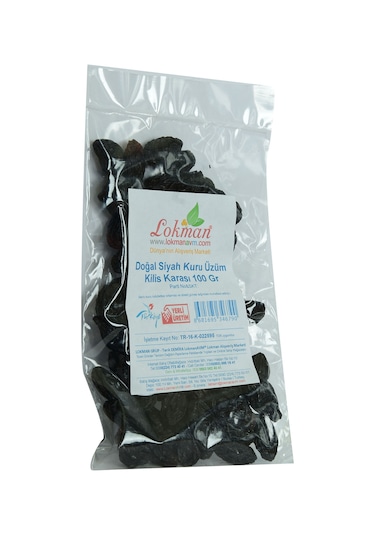 Lokman Avm Doğal Siyah Kuru Üzüm Kilis Karası 100 G