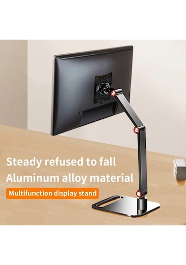 Sones Taşınabilir Vesa Monitör Standı Yüksekliği Ayarlanabilir Döner Masa Montajı 17 İnç Ekranlar İçin Siyah