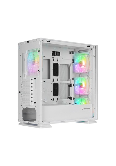 Rampage Vanguard V2 Beyaz Mesh Easy Temperli Cam Type-C Rgb Fan + Hub E-Atx Big-t Gaming Kasa