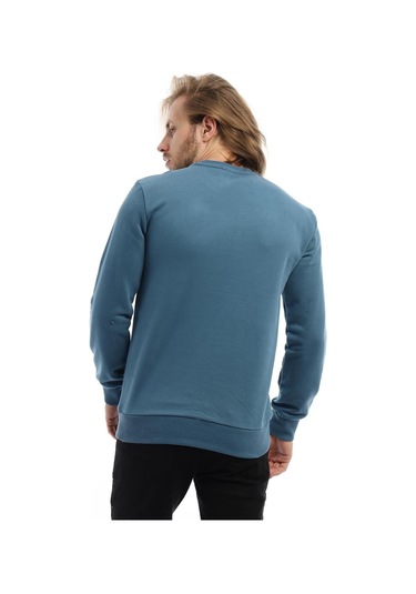Erkek Bisiklet Yaka 3 İplik Sweat Mavi