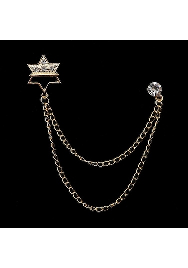 Yeni Retro Erkek Kostümü Pantolon Zincir Yafak Iğne Ejderha Geyik Taç Kafatası El Broşu 17 17 Çok Renkli