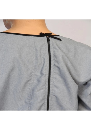 Ozclife Ribanalı Demans Tulumu Hasta Bakım Kıyafeti Gri Renk