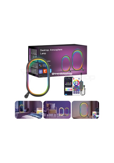 Akıllı Rgb Oval Masaüstü Ortam Işığı App Wifi Kontrollü Gece Lamb