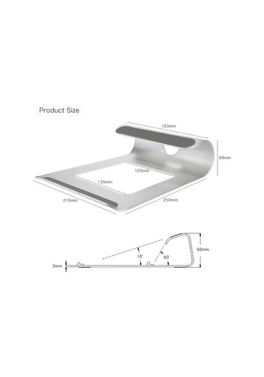 Pazly Ergonomik Alüminyum Bilgisayar Standı, Dizüstü Bilgisayar Tutucu, Soğutucu Bra Stand