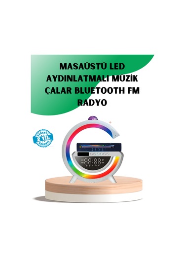 Aux Tf Kart Fm Destekli Dijital Saatli Kablosuz Şarjlı Hoparlör