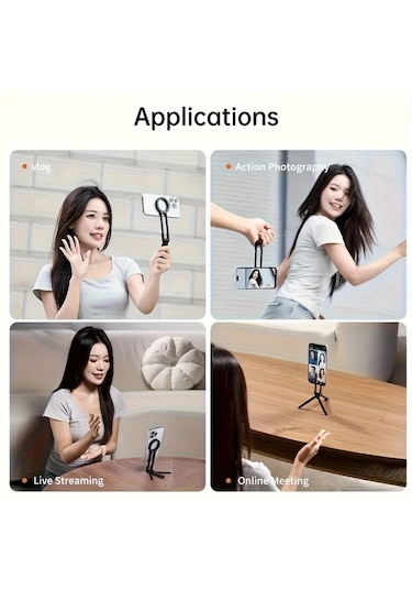 Honeybeeshop Siyah Mobil Manyetik Tripod Dayanıklı Seyahat Portunu Açık Havada Tırmanma Selfie