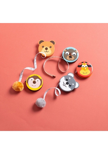 Büro Ev Ofis İçin 1,5mt Ölçer Kahverengi Şerit Metre Sevimli Motif Mezura Diğer